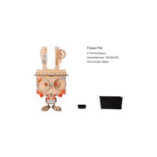 Nyuszi 3D fa puzzle virágtartó
