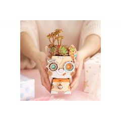 Kutyus 3D fa puzzle virágtartó