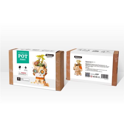 Kutyus 3D fa puzzle virágtartó