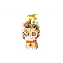 Kutyus 3D fa puzzle virágtartó