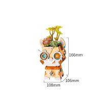 Kutyus 3D fa puzzle virágtartó