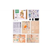 Kutyus 3D fa puzzle virágtartó