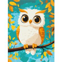 Kisbagoly őszi színekben - Számfestő készlet kereten 30x40