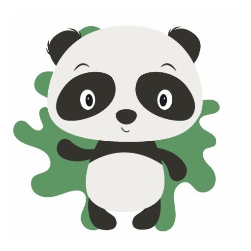 Integető kis panda maci - Kifestő készlet kereten gyerekeknek 20x20