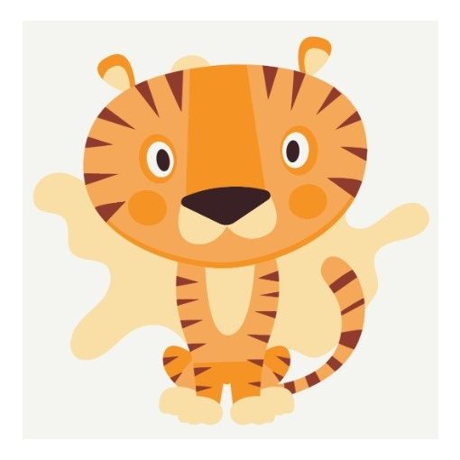 Tigris a kis barát - Kifestő készlet kereten gyerekeknek 20x20_
