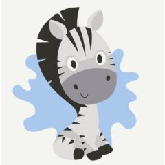 Bébi zebra - Kifestő készlet kereten gyerekeknek 20x20