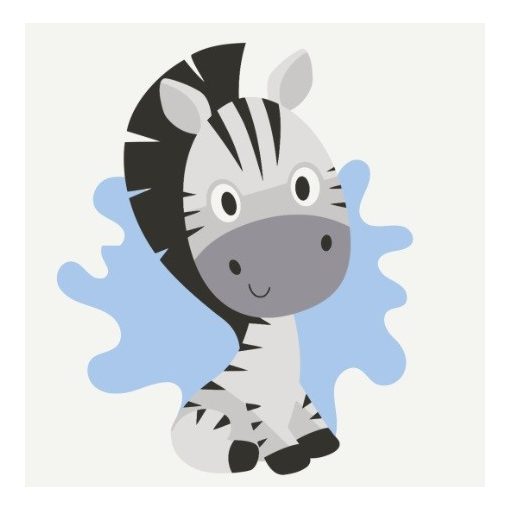 Bébi zebra - Kifestő készlet kereten gyerekeknek 20x20_