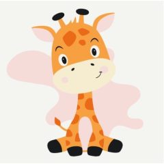   Mosolygós kis zsiráf - Kifestő készlet kereten gyerekeknek 20x20