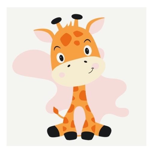 Mosolygós kis zsiráf - Kifestő készlet kereten gyerekeknek 20x20