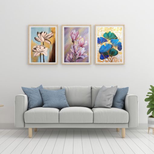 Virágok 3 darabos - Otthoni-online élményfestő készlet