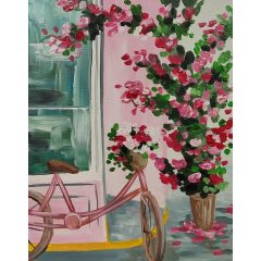 Rózsaszín bicikli - Otthoni-Online élményfestő készlet