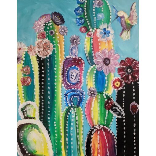 Kaktusz- Otthoni-online élményfestő készlet