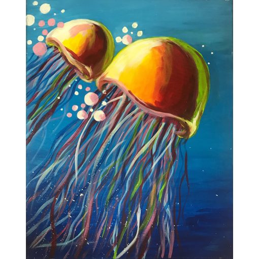 medúzák világító festmény