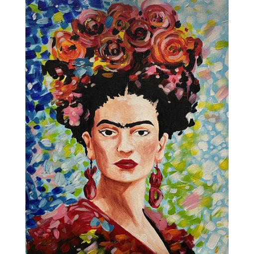 Frida Kahlo virágok között - Otthoni-online élményfestő készlet